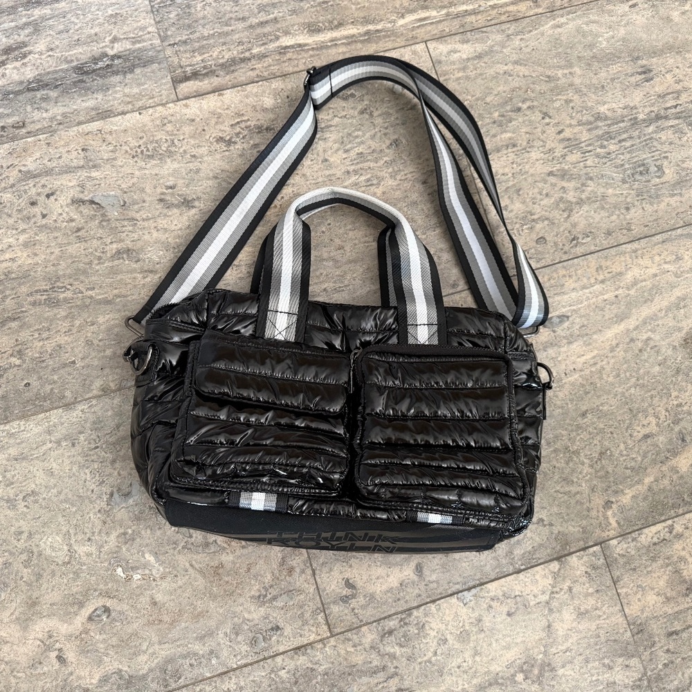 Think Royln Soho Satchel in Black Quilted Patent
